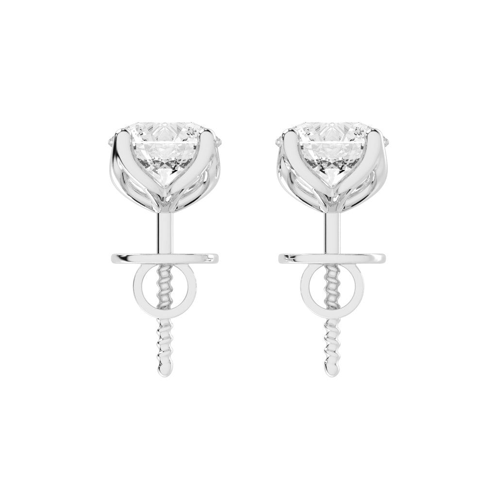 2Ct Round Shape Yellow Gold Solitaire Studs Earrings