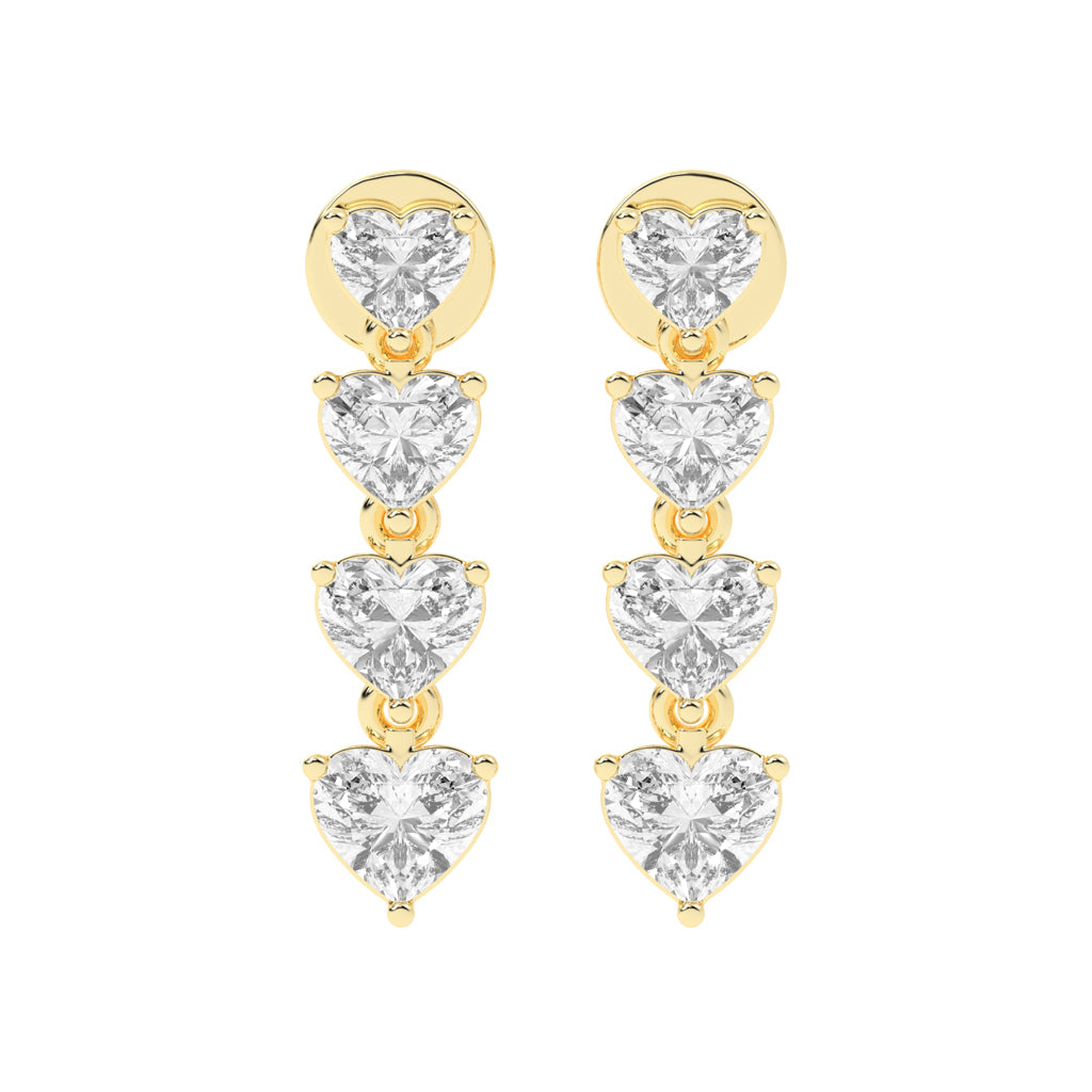 2Ct Round Shape Yellow Gold Solitaire Studs Earrings