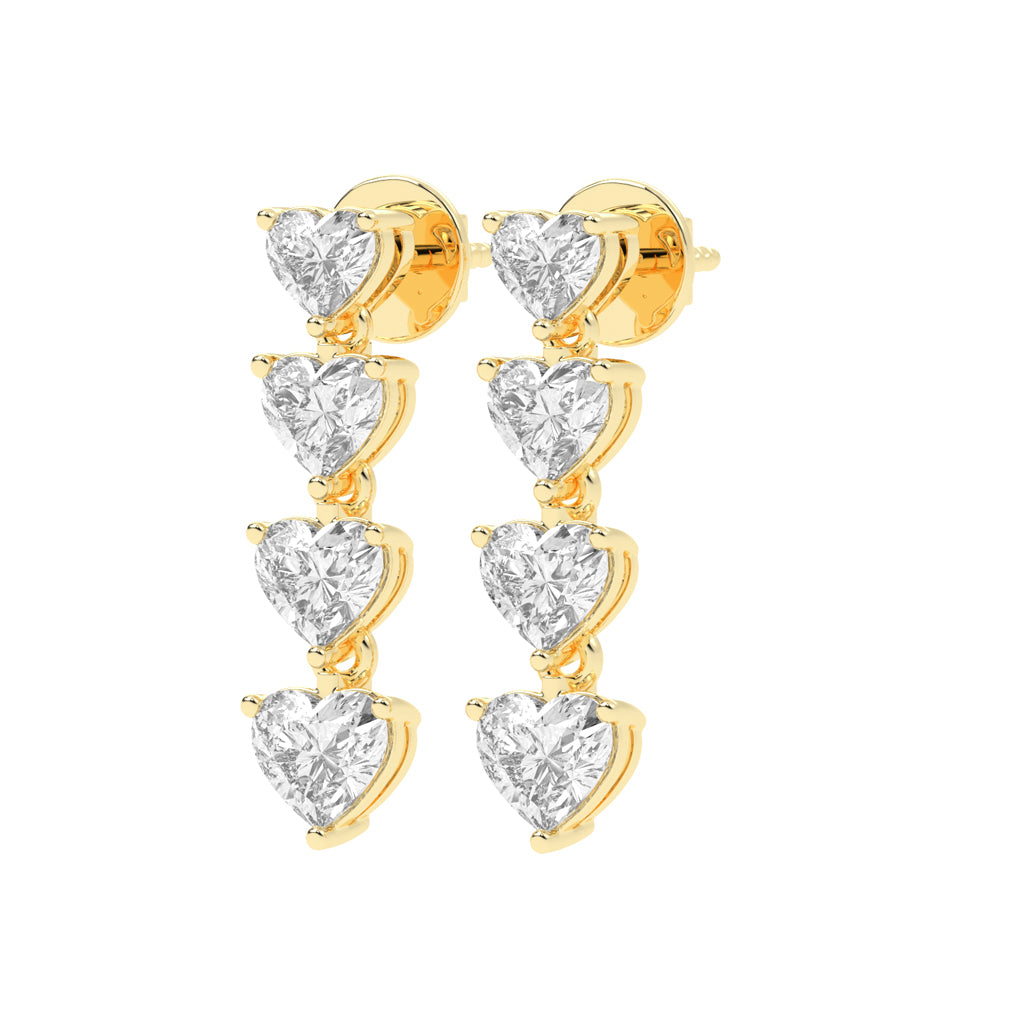2Ct Round Shape Yellow Gold Solitaire Studs Earrings