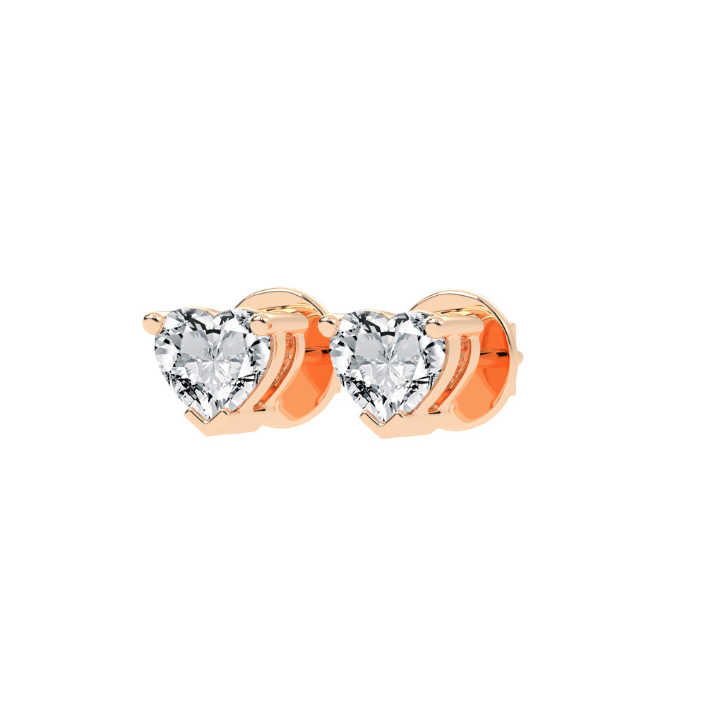 Petite Heart-Cut Solitaire Stud Earrings