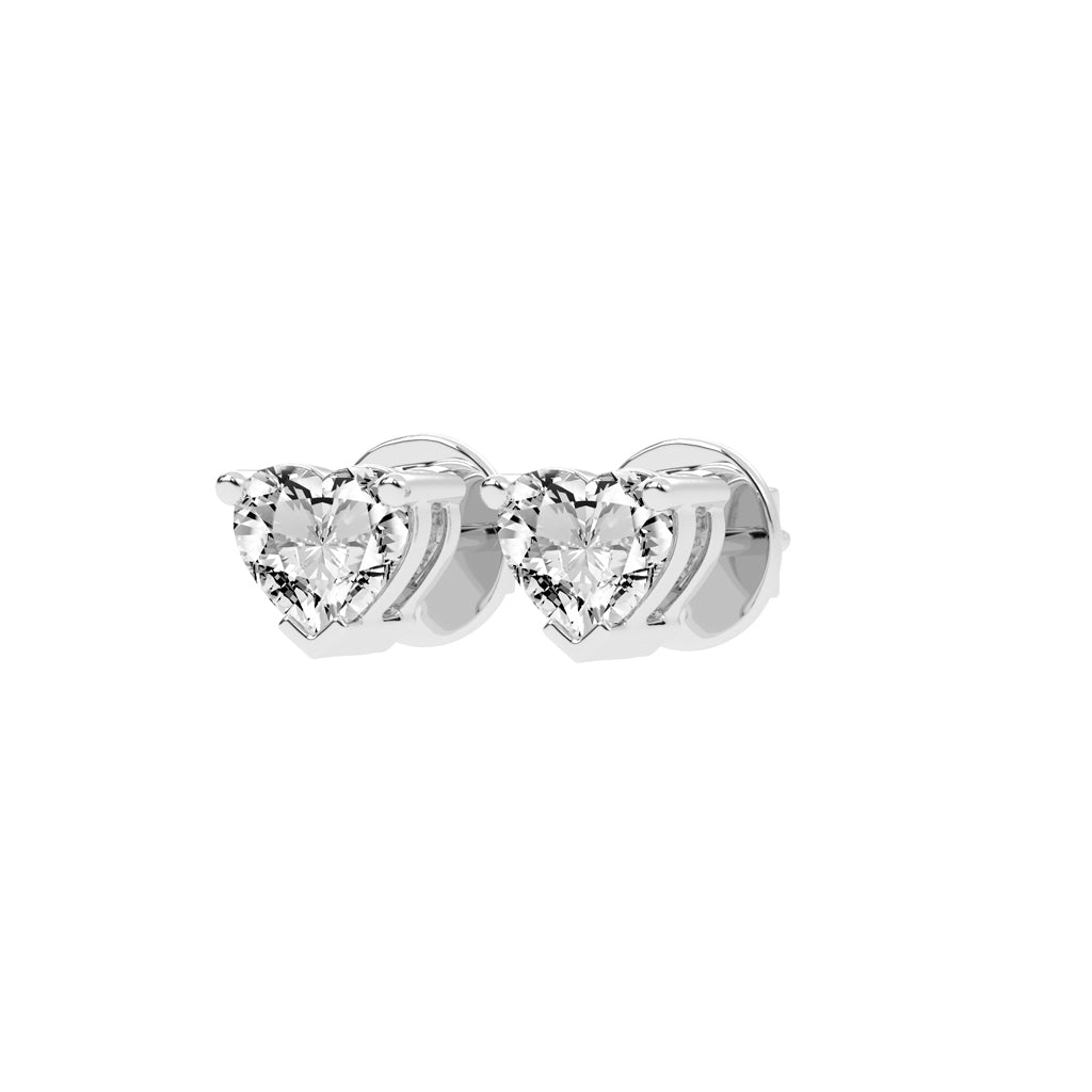 Petite Heart-Cut Solitaire Stud Earrings