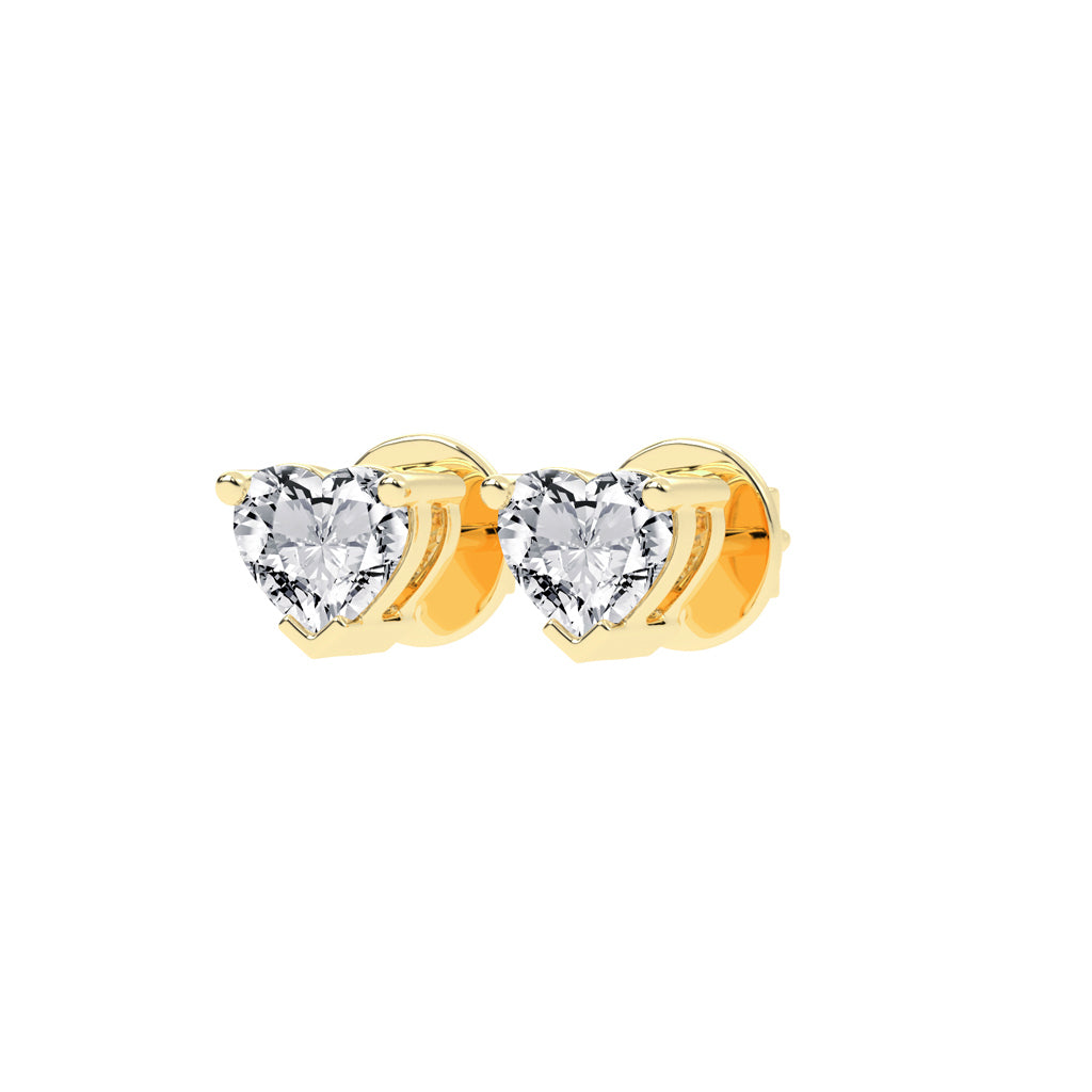 Petite Heart-Cut Solitaire Stud Earrings