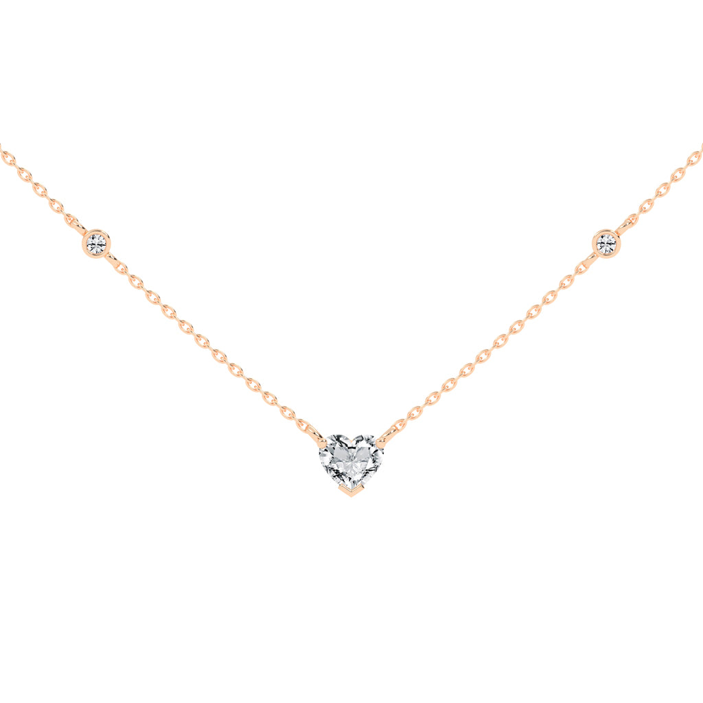 Violetta Solitaire Heart Cut Casual Lab Diamond Pendant