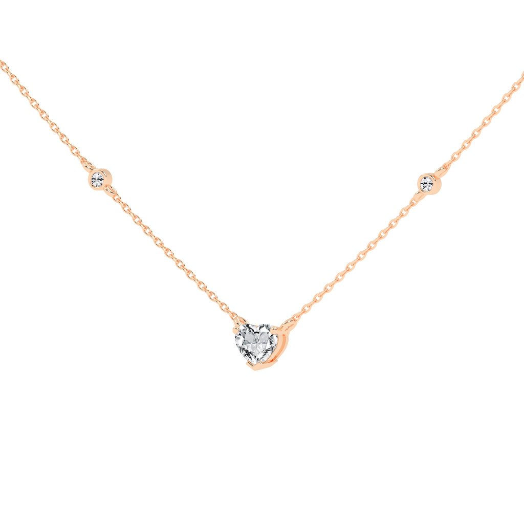 Violetta Solitaire Heart Cut Casual Lab Diamond Pendant