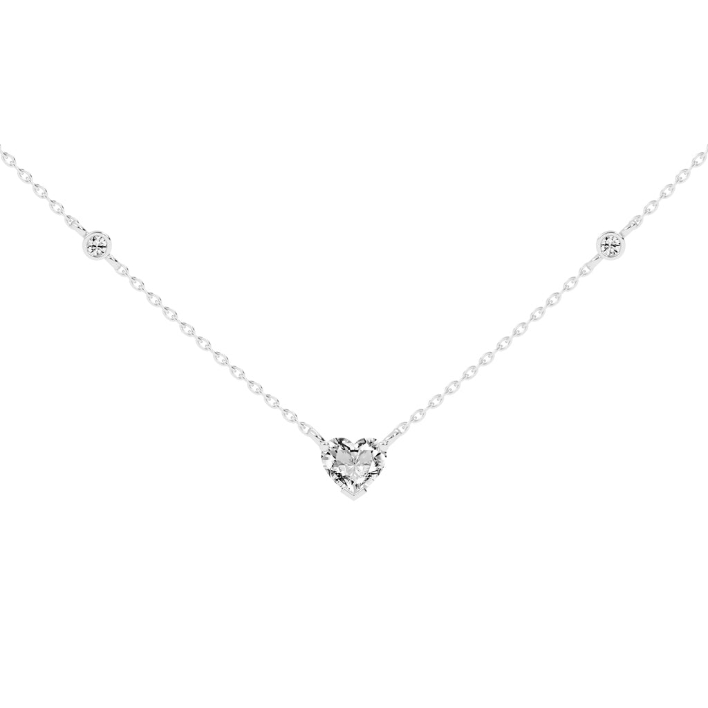 Violetta Solitaire Heart Cut Casual Lab Diamond Pendant