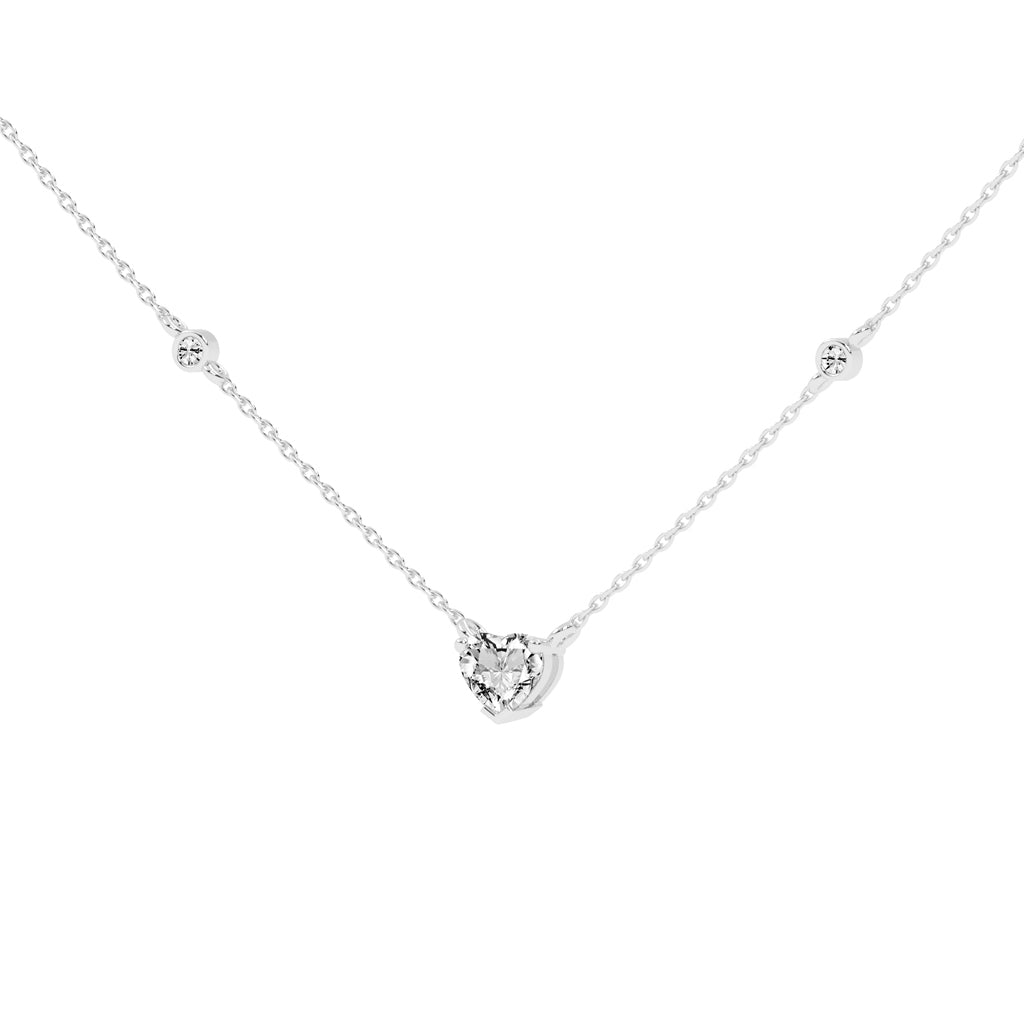 Violetta Solitaire Heart Cut Casual Lab Diamond Pendant