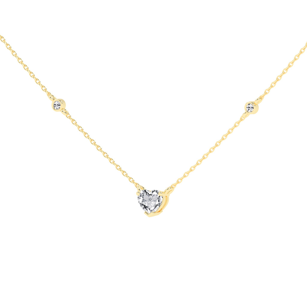 Violetta Solitaire Heart Cut Casual Lab Diamond Pendant