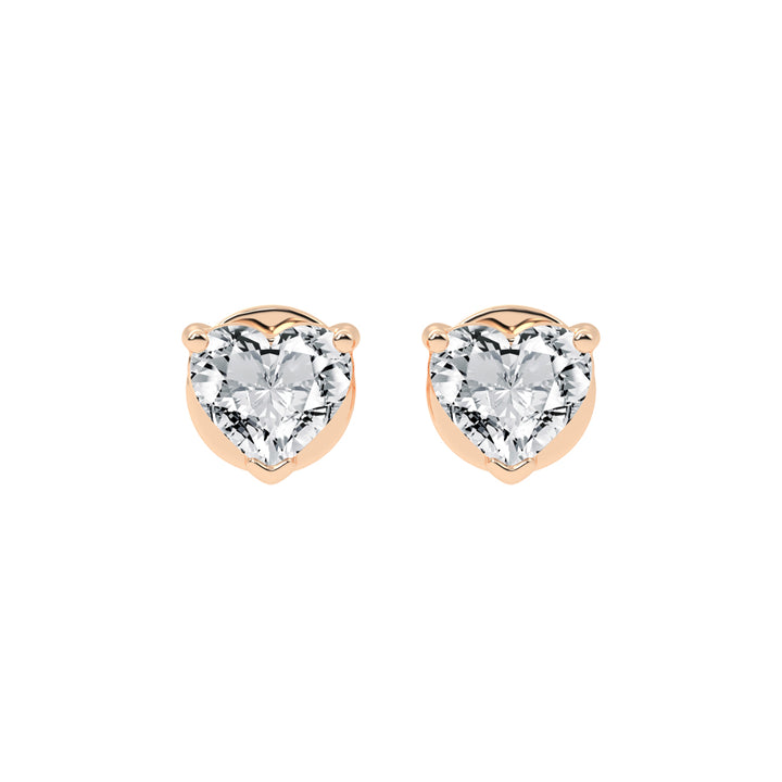 Rosé Romance Heart-Cut Diamond Stud Earrings