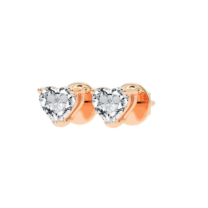 Rosé Romance Heart-Cut Diamond Stud Earrings