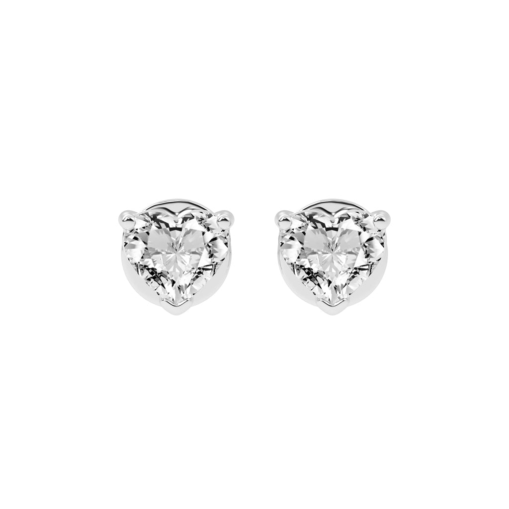 Rosé Romance Heart-Cut Diamond Stud Earrings
