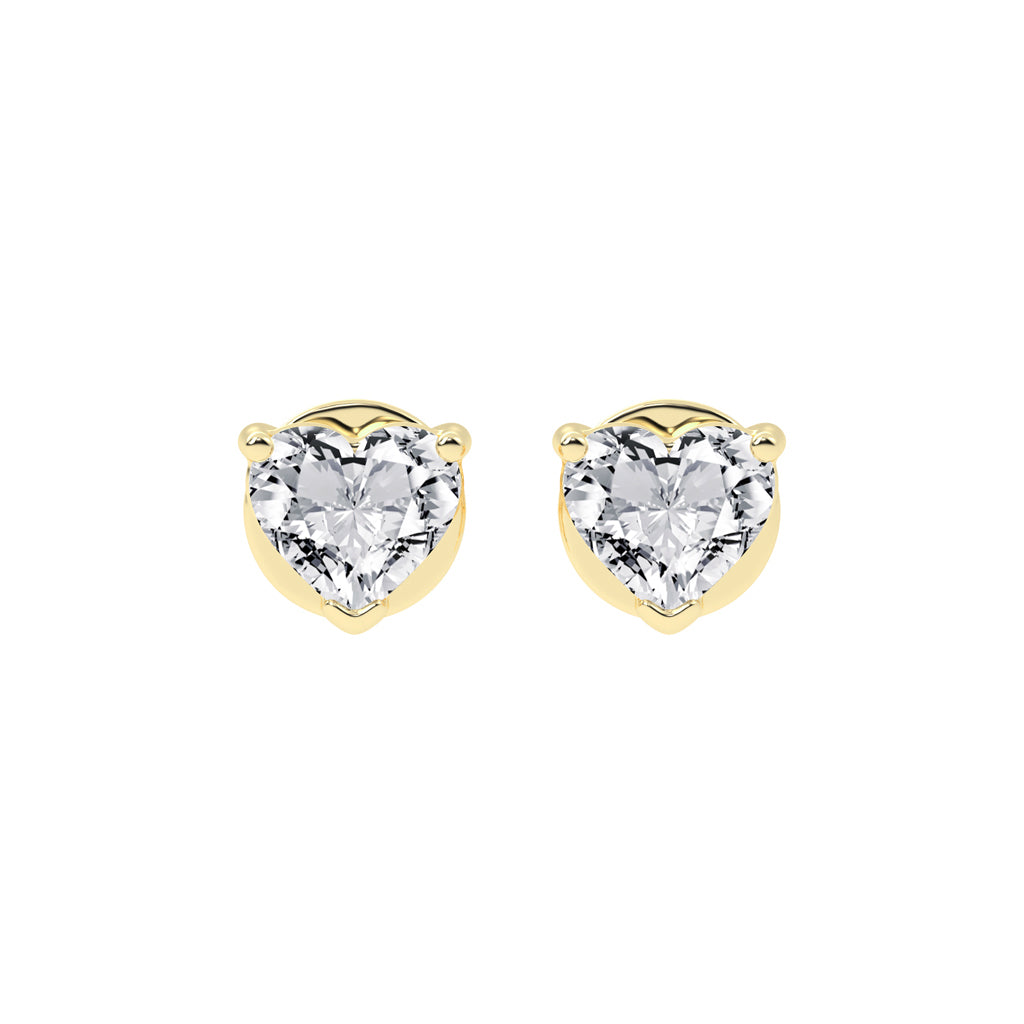 Rosé Romance Heart-Cut Diamond Stud Earrings