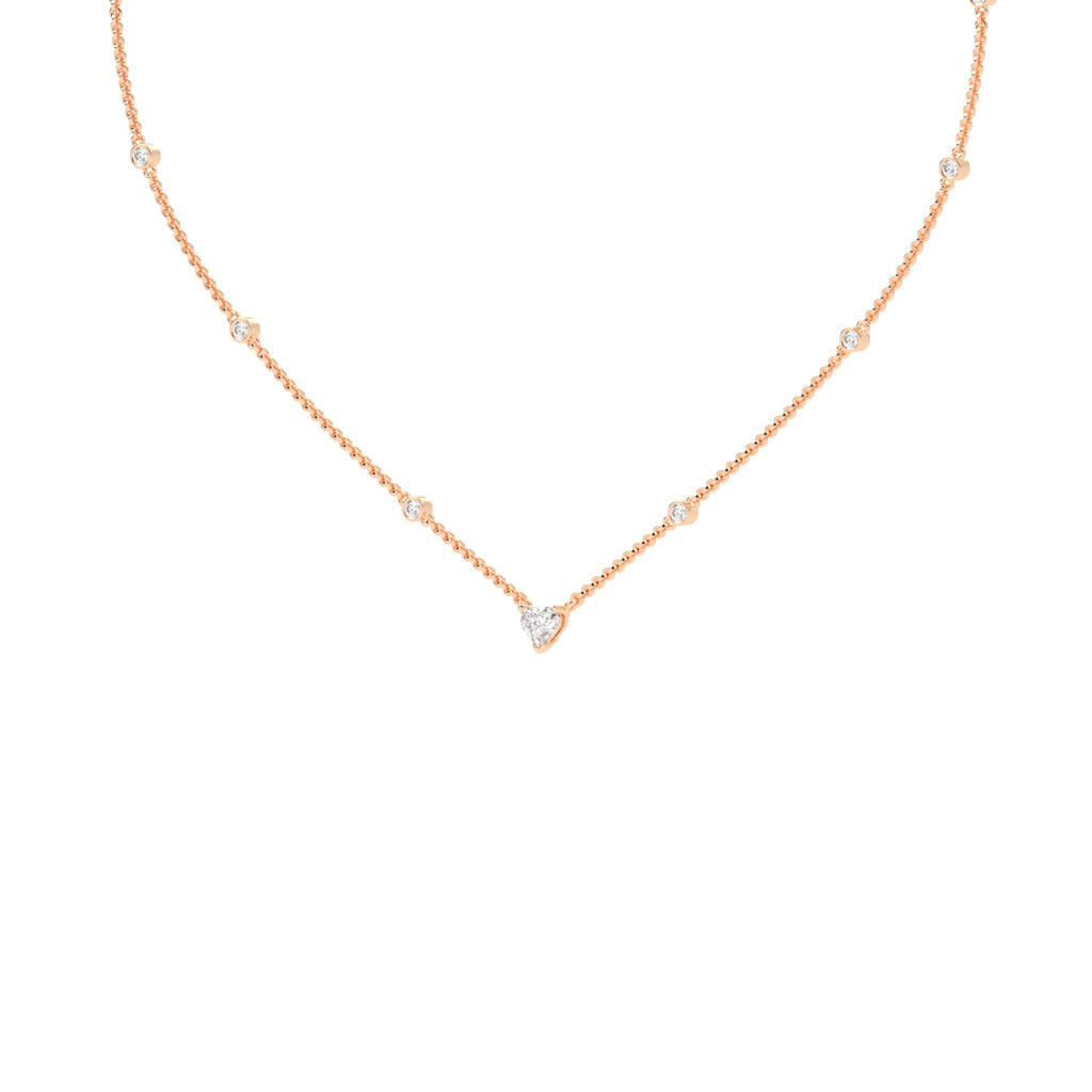 Sweetheart Sparkle Heart & Diamond Pendant Necklace
