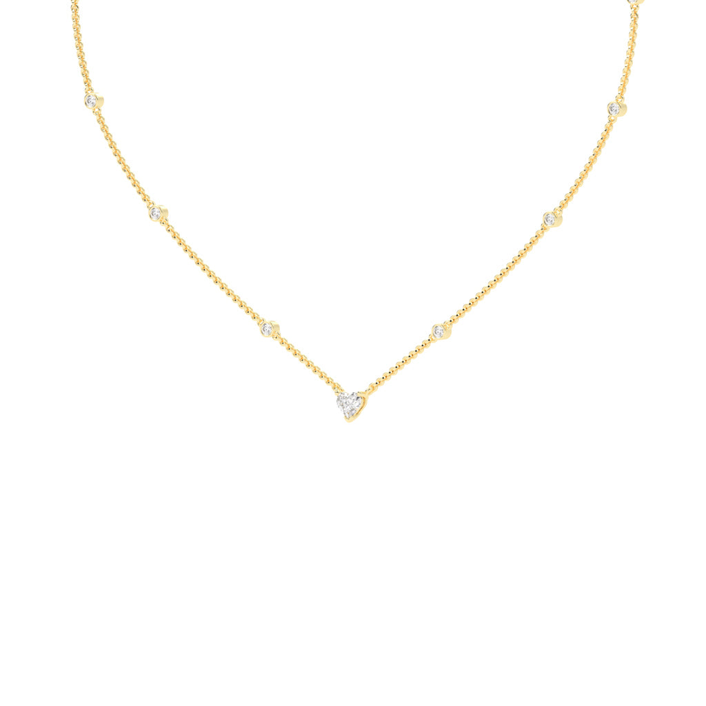 Sweetheart Sparkle Heart & Diamond Pendant Necklace
