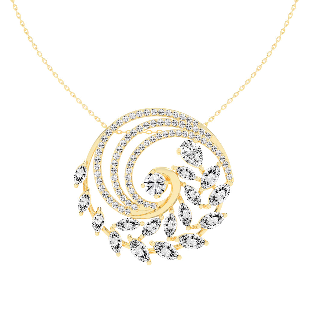 Vesperia Foliage Pear Cut Casual Lab Diamond Pendant