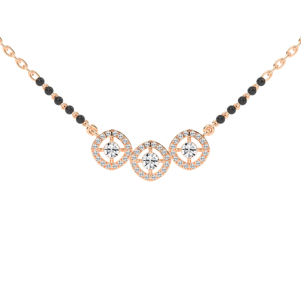 0.50Ct Round Shape Delicate Mangalsutra