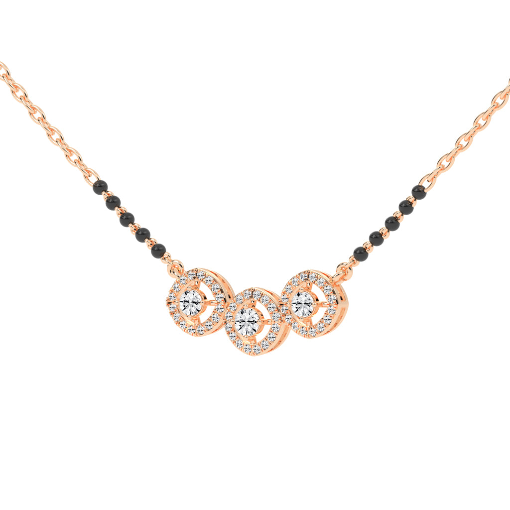 0.50Ct Round Shape Delicate Mangalsutra