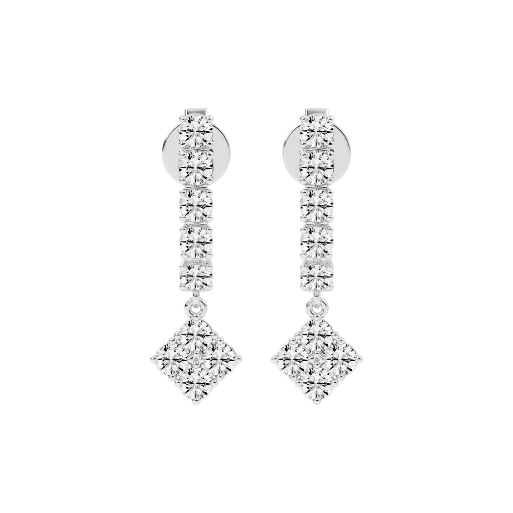 2Ct Round Shape Rose Gold Hoops Earrings