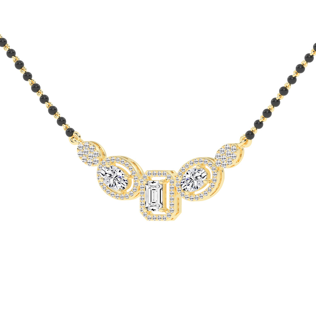 2Ct Oval Shape Fancy Mangalsutra