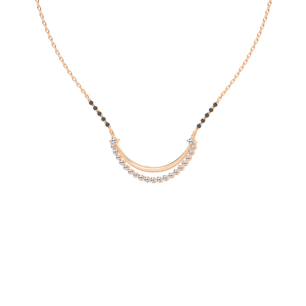 1Ct Round Shape Delicate Mangalsutra