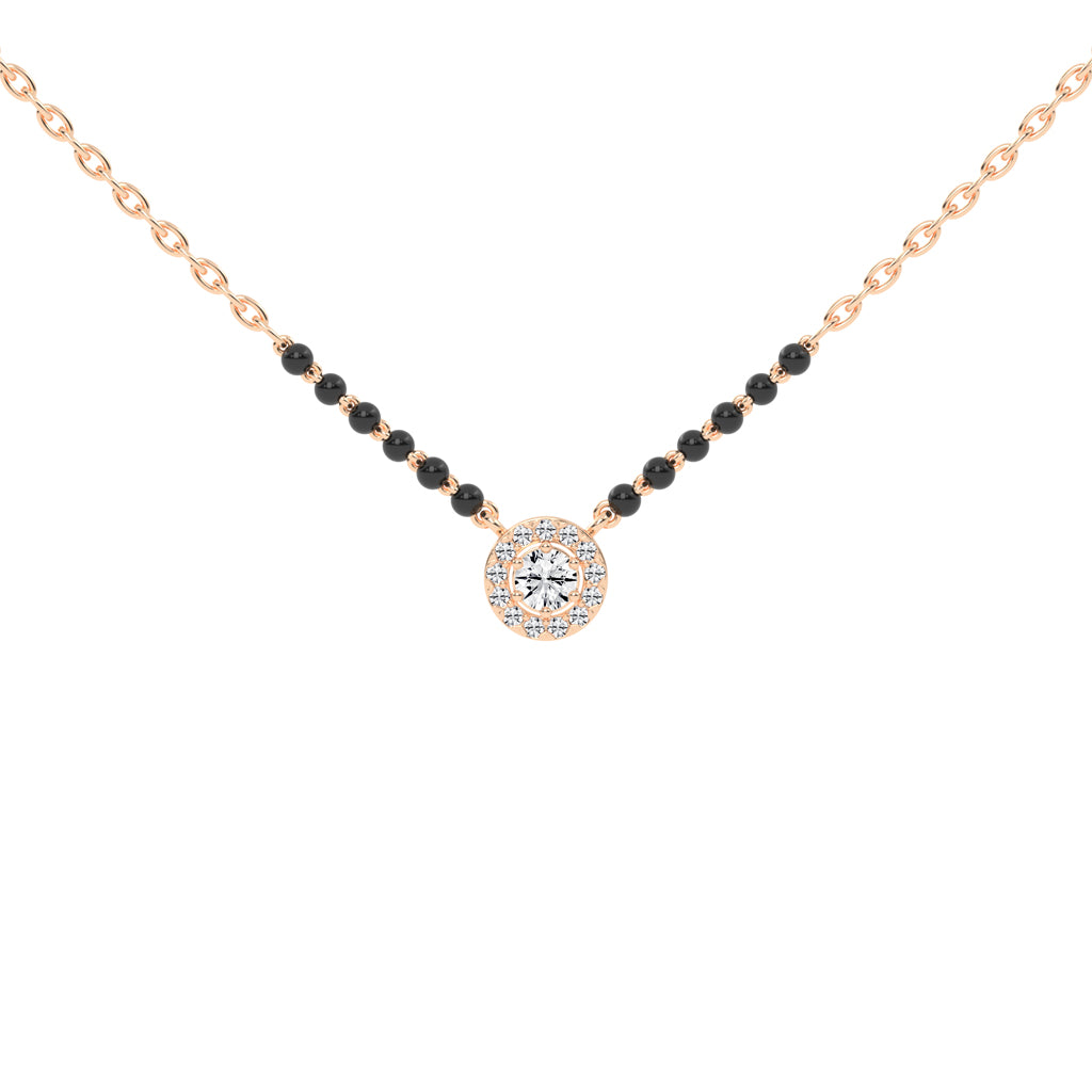 0.25Ct Round Shape Solitaire Mangalsutra