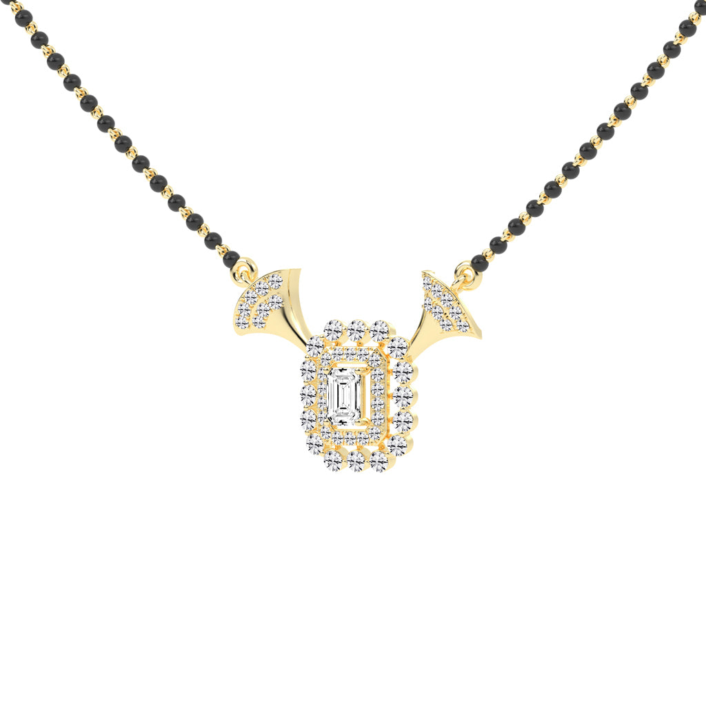 1.75Ct Emerald Shape Solitaire Mangalsutra