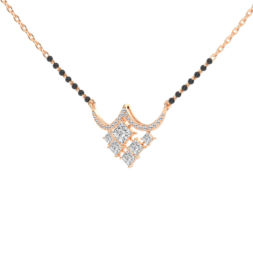 1.75Ct Princess Shape Solitaire Mangalsutra