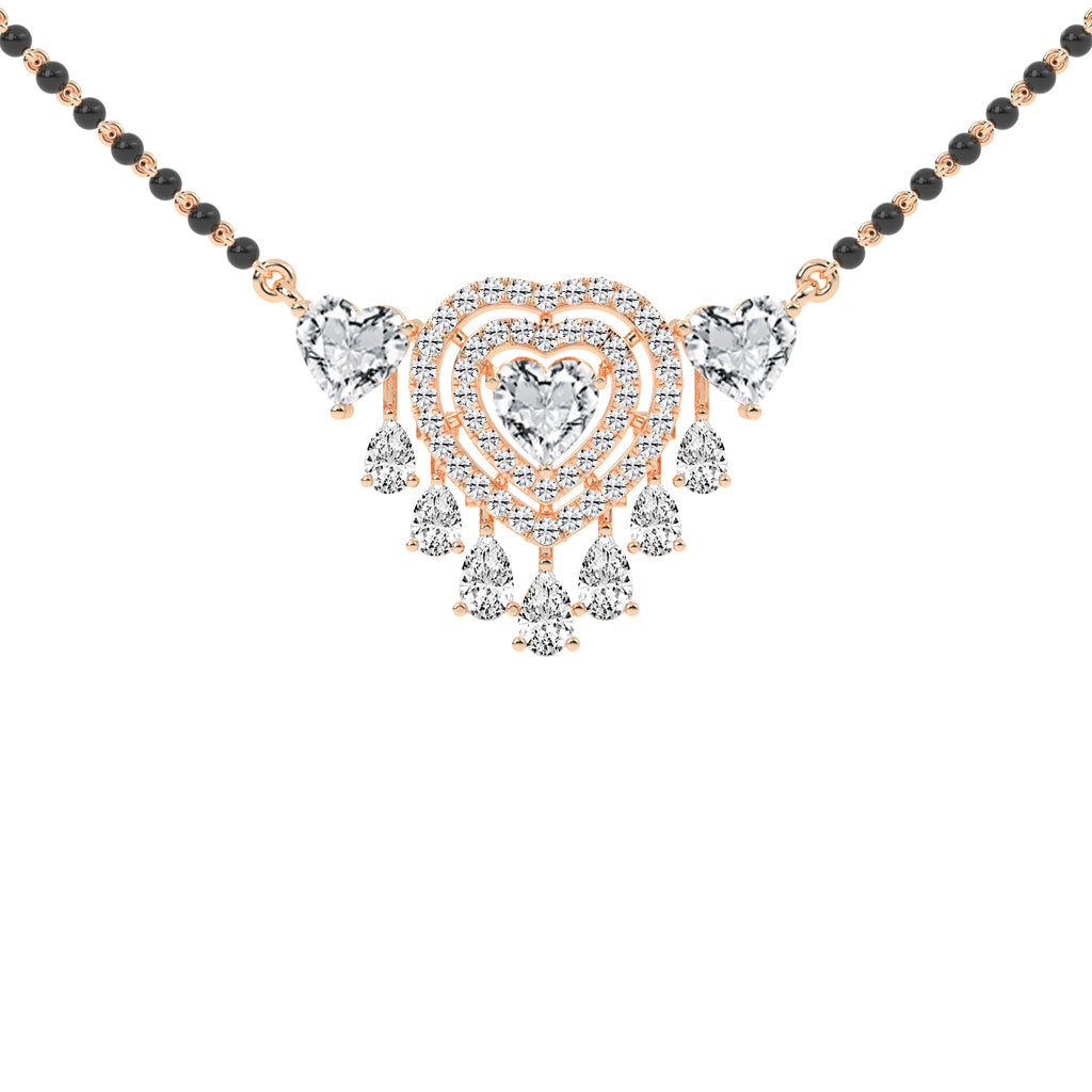 4.25Ct Heart Shape Solitaire Mangalsutra