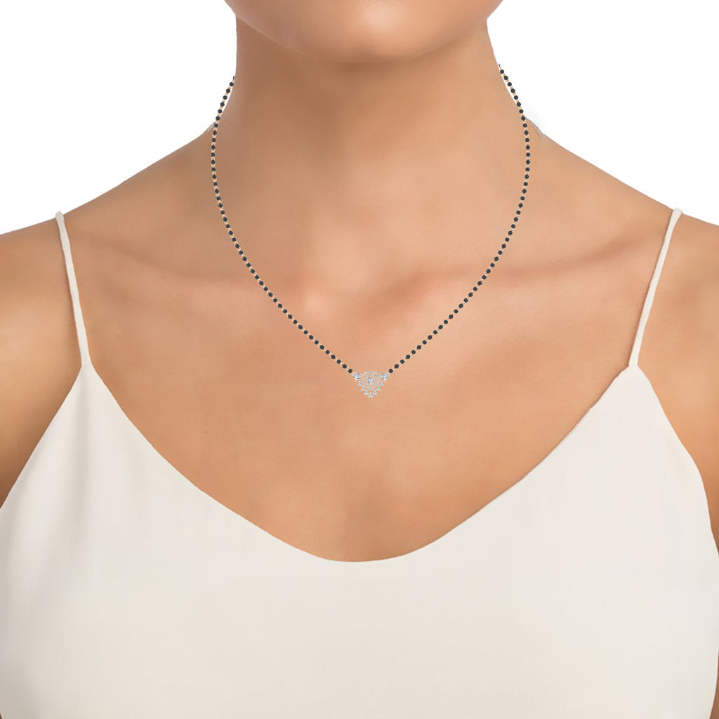 4.25Ct Heart Shape Solitaire Mangalsutra