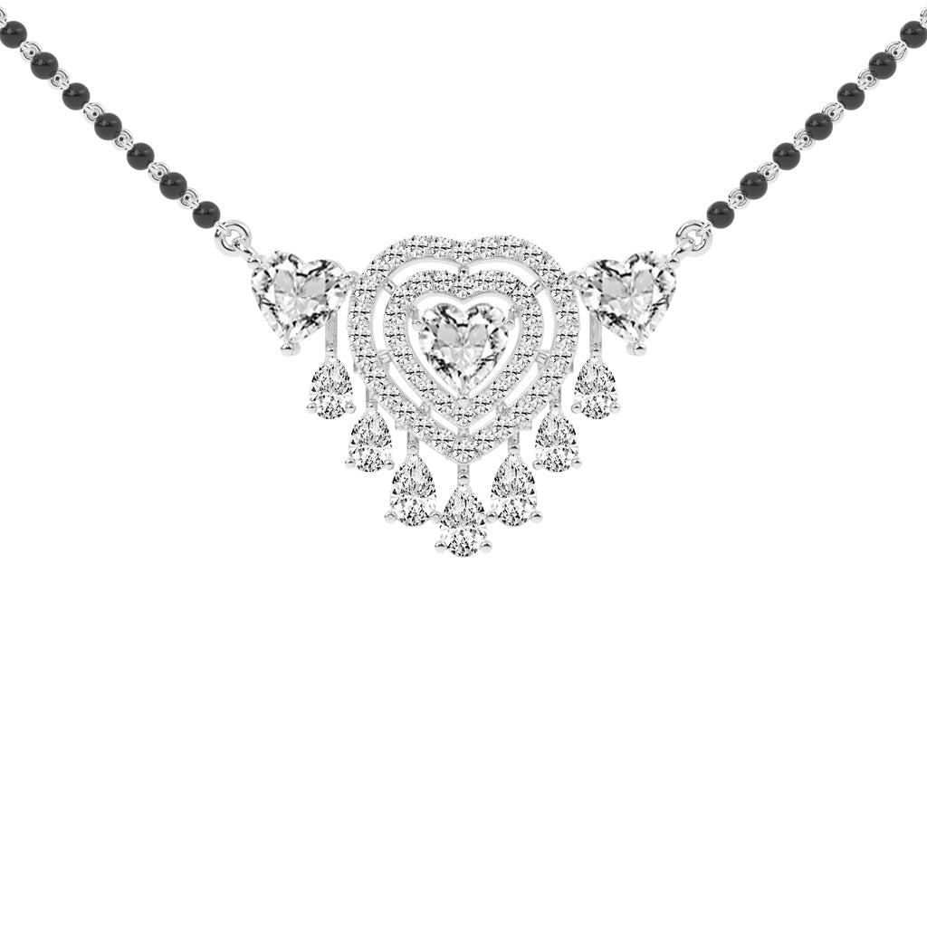 4.25Ct Heart Shape Solitaire Mangalsutra