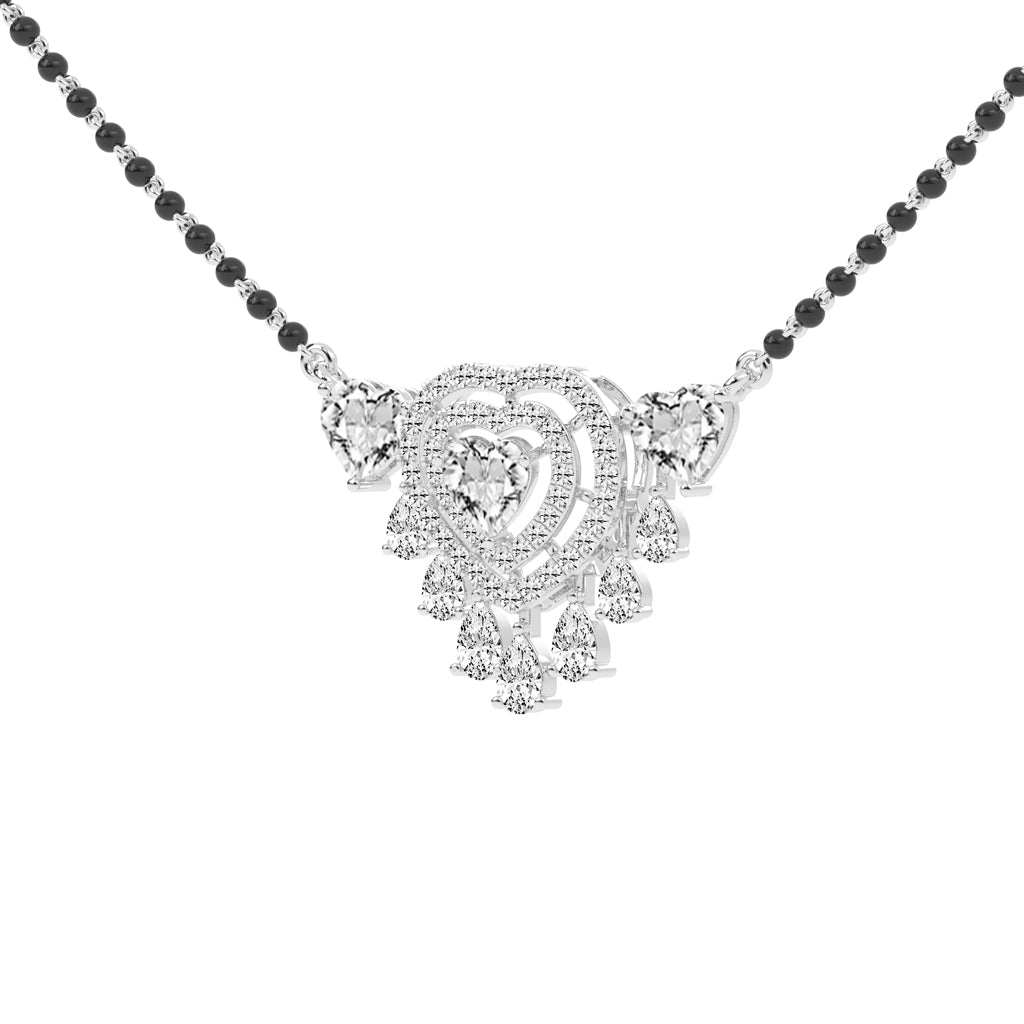 4.25Ct Heart Shape Solitaire Mangalsutra