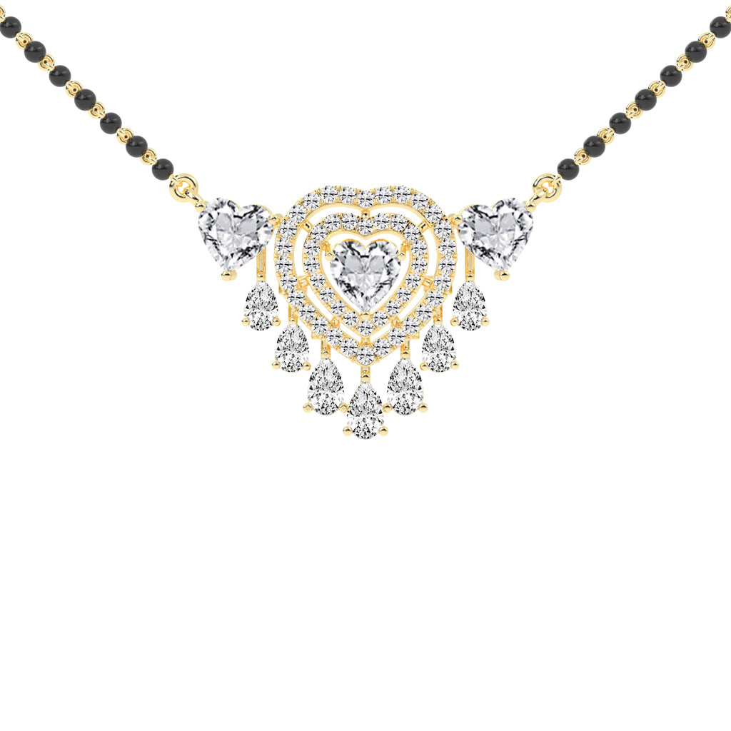 4.25Ct Heart Shape Solitaire Mangalsutra