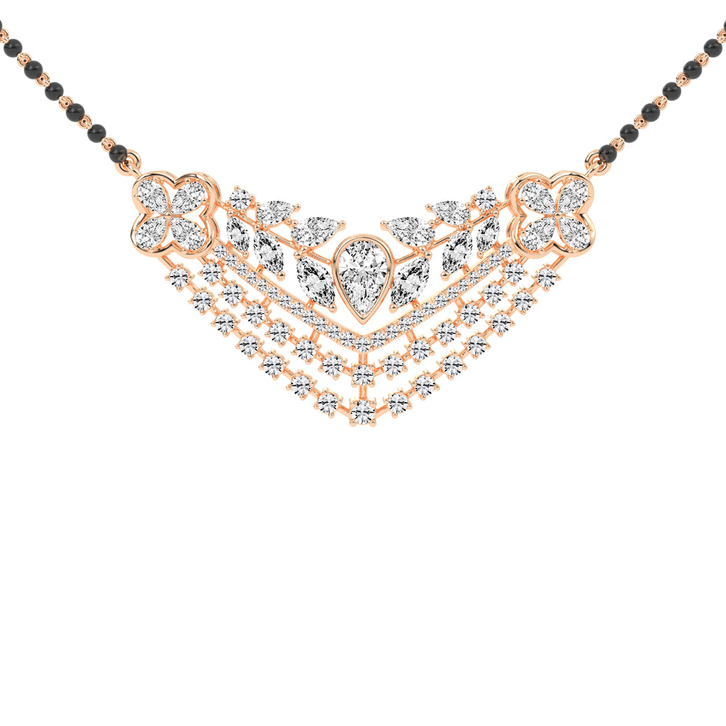4.25Ct Pear Shape Fancy Mangalsutra