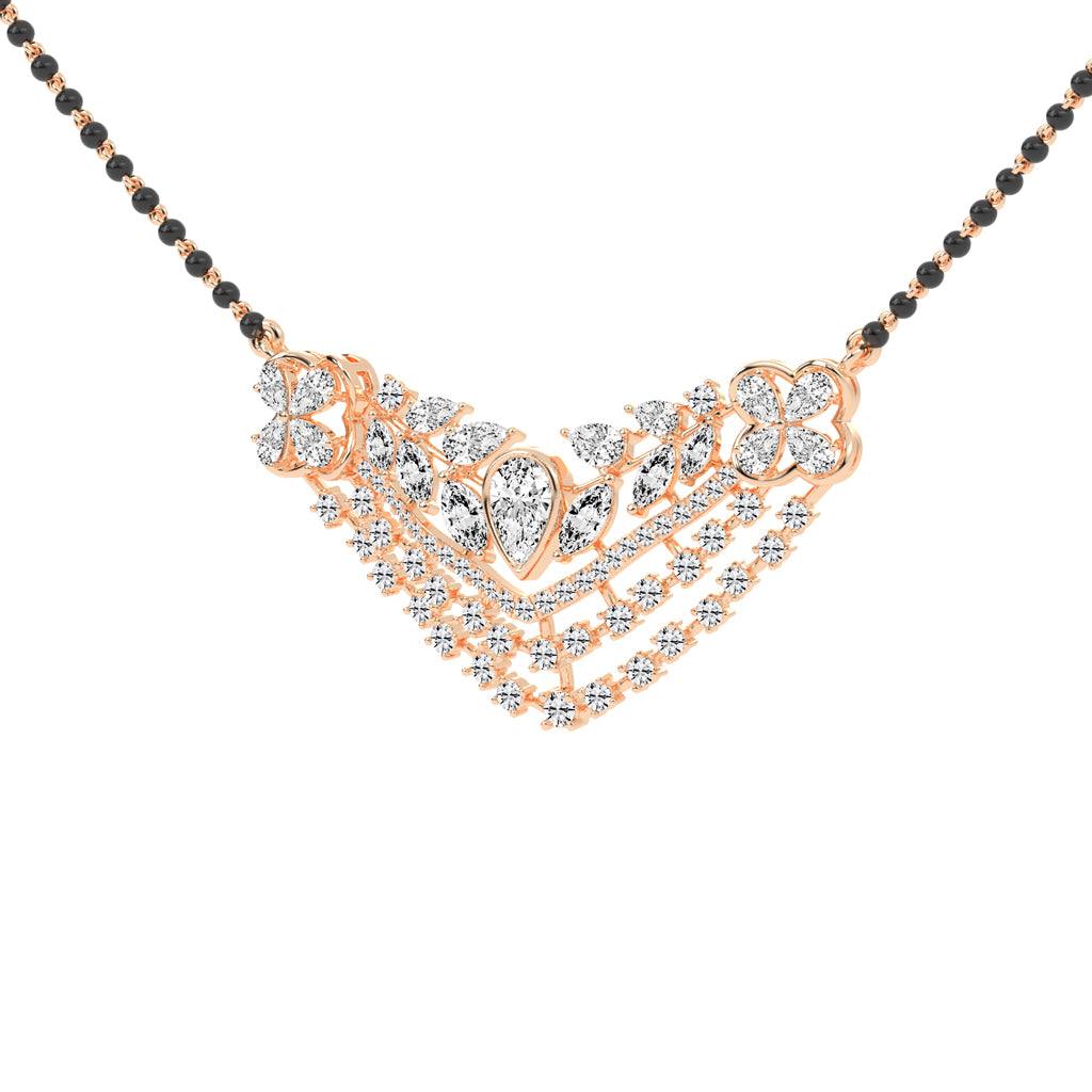 4.25Ct Pear Shape Fancy Mangalsutra