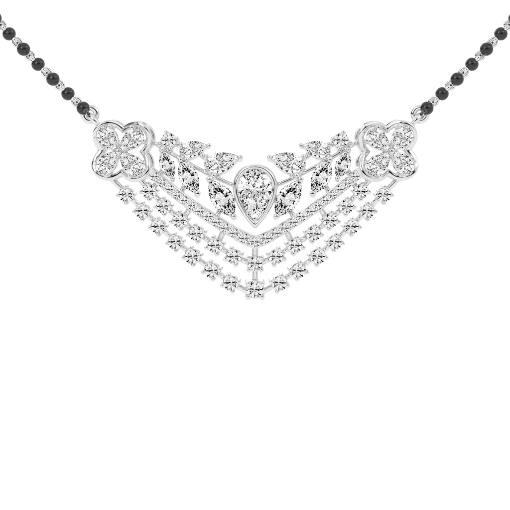 4.25Ct Pear Shape Fancy Mangalsutra