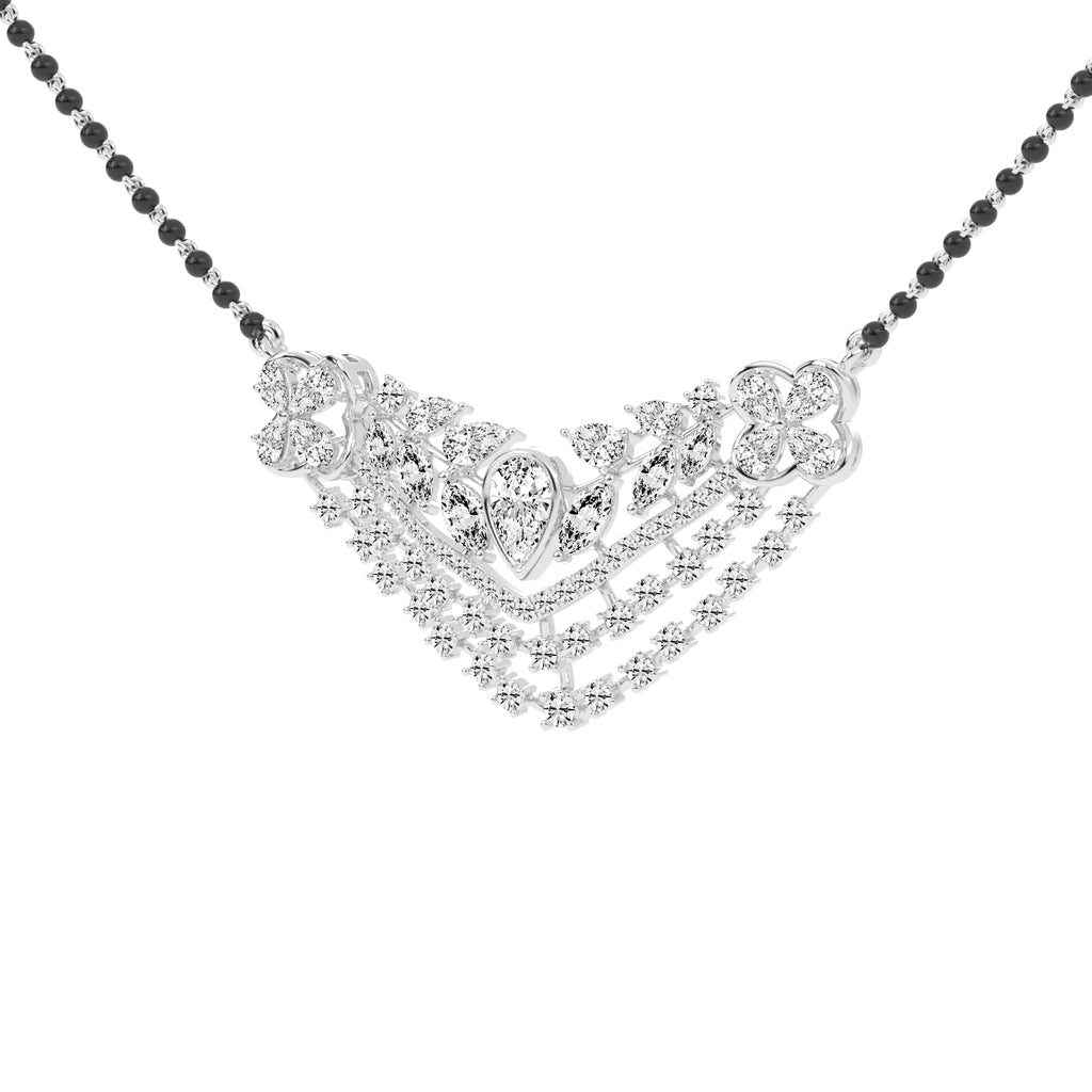 4.25Ct Pear Shape Fancy Mangalsutra