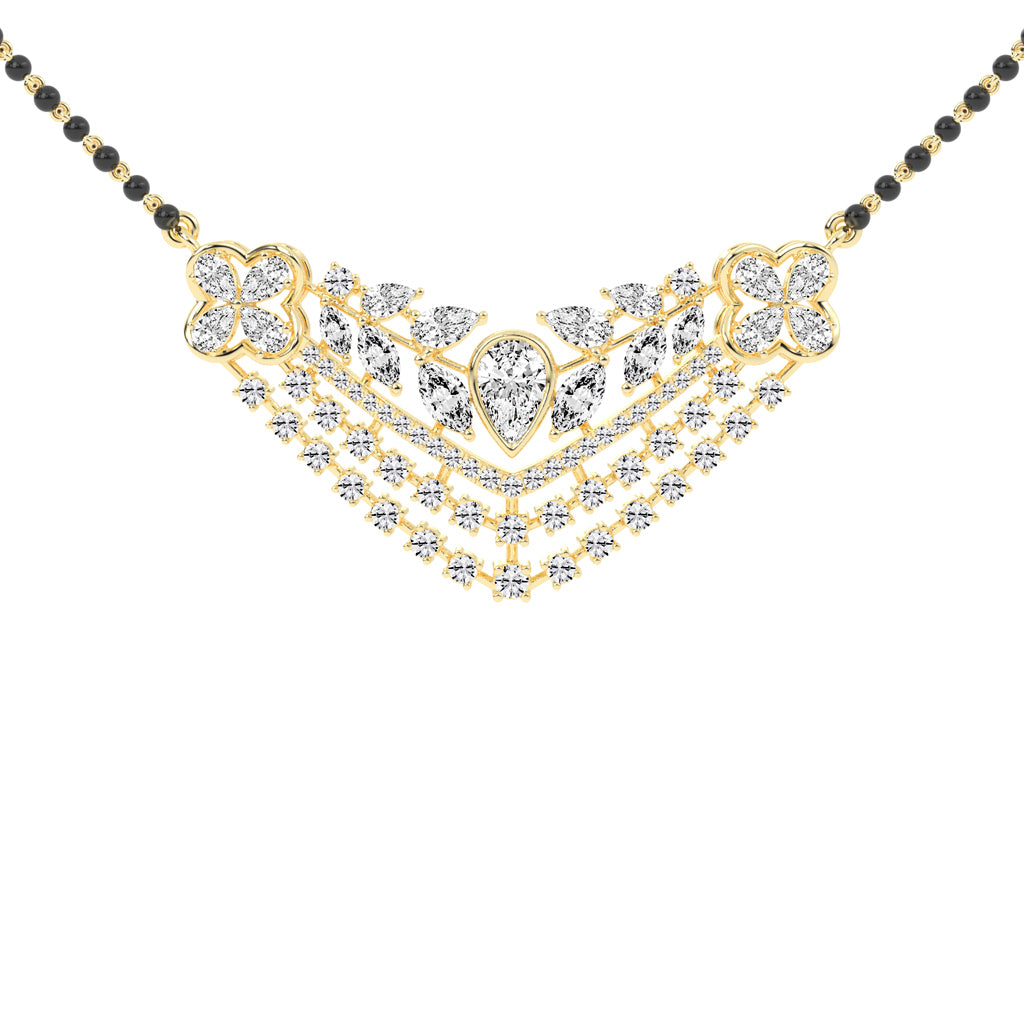 4.25Ct Pear Shape Fancy Mangalsutra