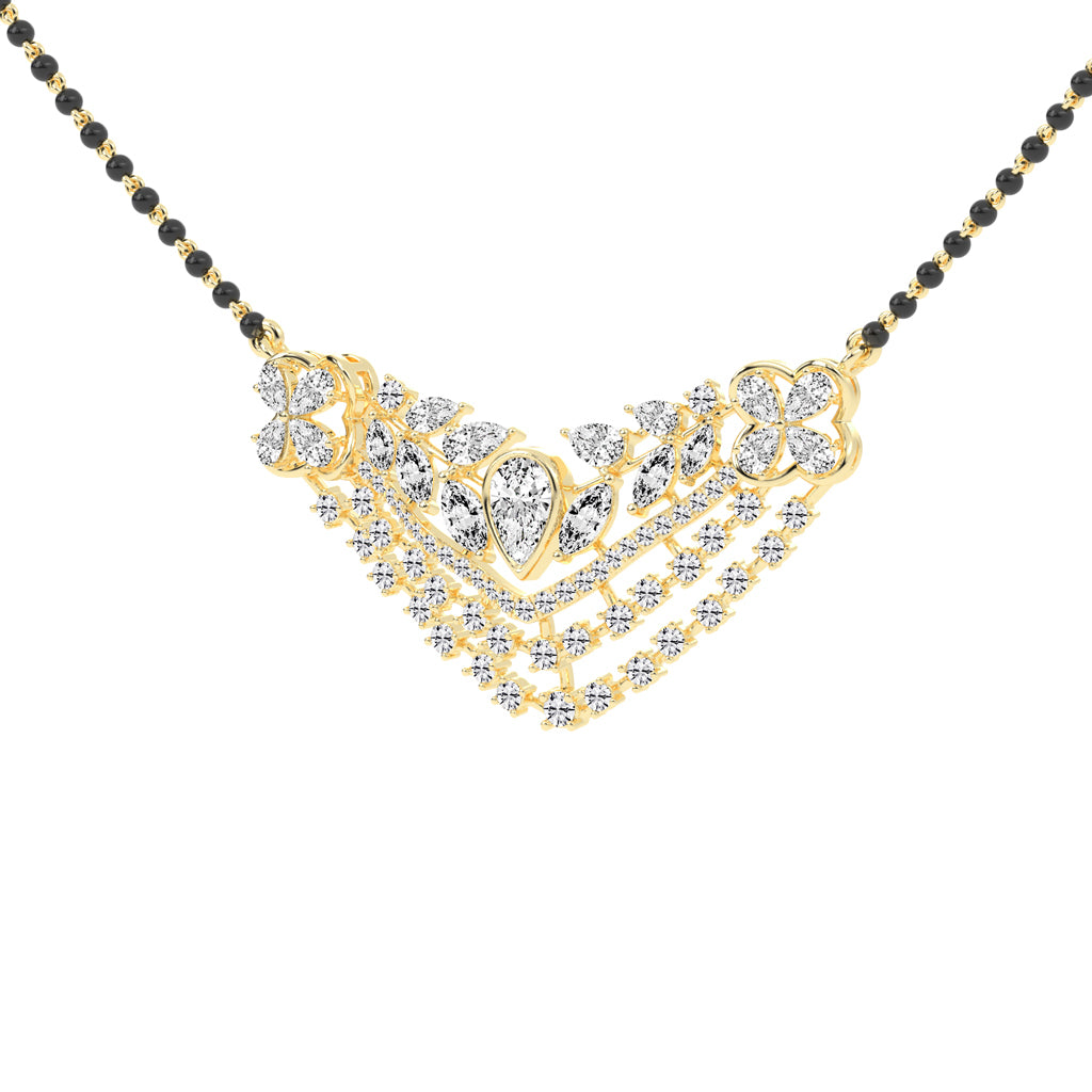 4.25Ct Pear Shape Fancy Mangalsutra