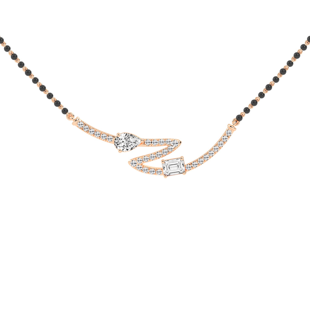 2.25Ct Pear Shape Fancy Mangalsutra