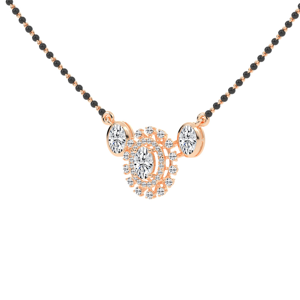 3Ct Oval Shape Fancy Mangalsutra
