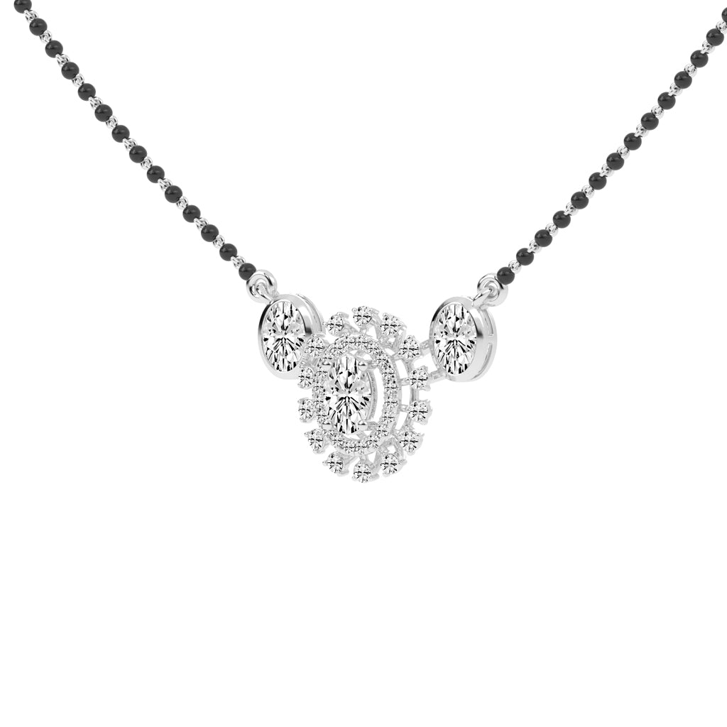 3Ct Oval Shape Fancy Mangalsutra