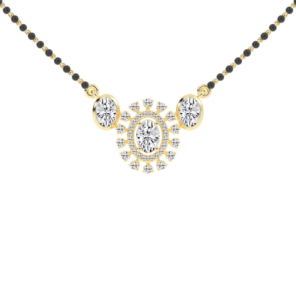 3Ct Oval Shape Fancy Mangalsutra