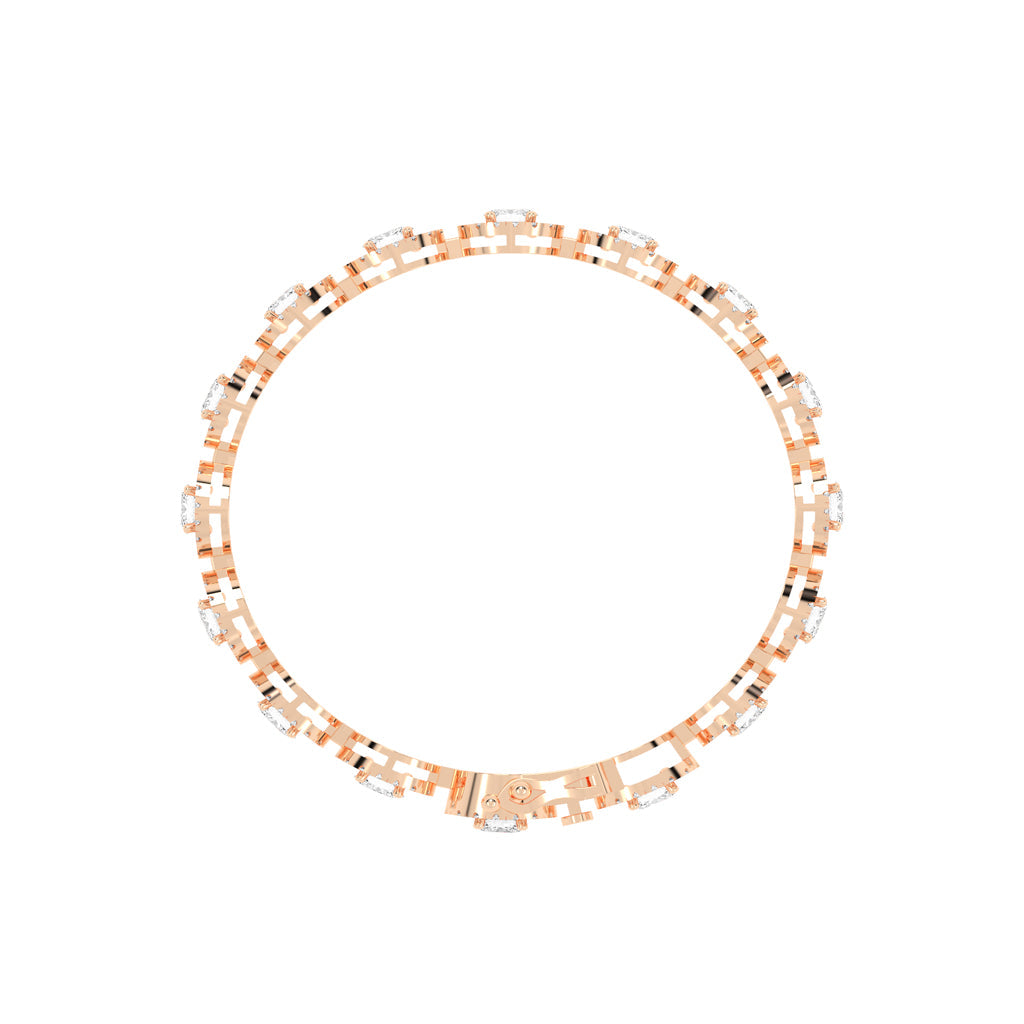 Elegant Red Stone Halo Gold Bracelet
