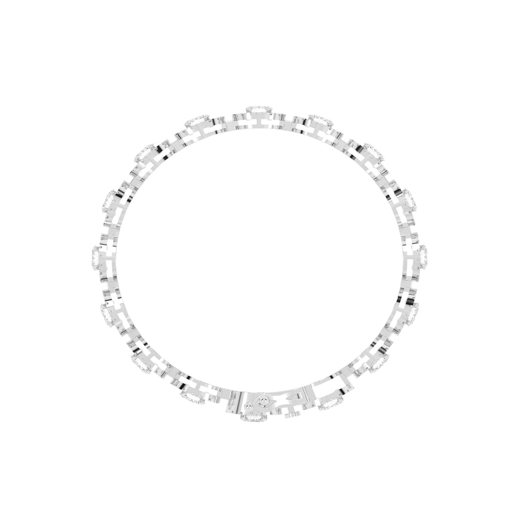 Elegant Red Stone Halo Gold Bracelet