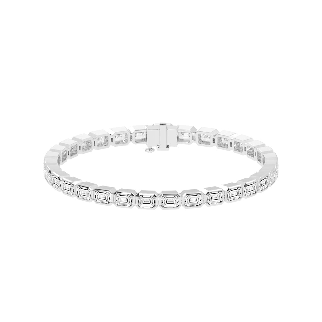 Nivara Emerald Cut Tennis Lab Diamond Bracelet