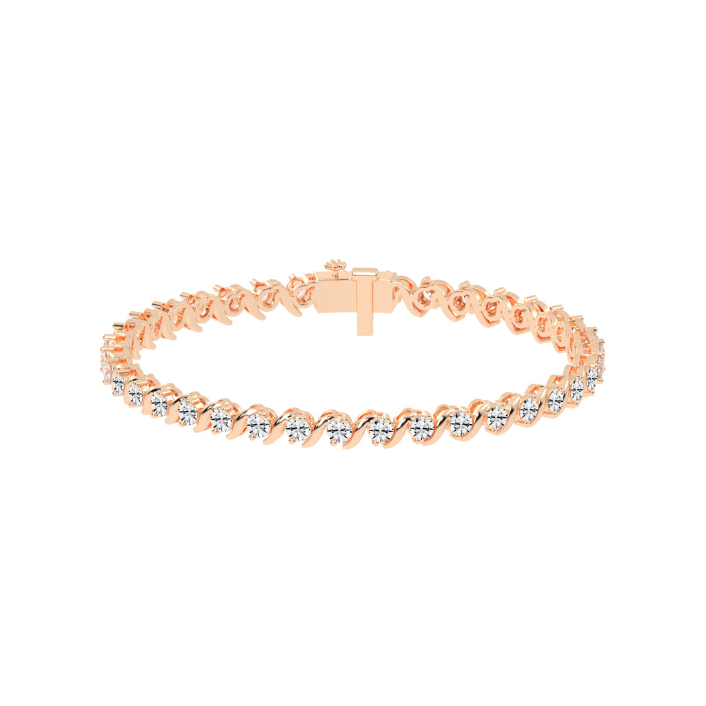 Zuri Shared Setting Round Cut Fancy Lab Diamond Bracelet