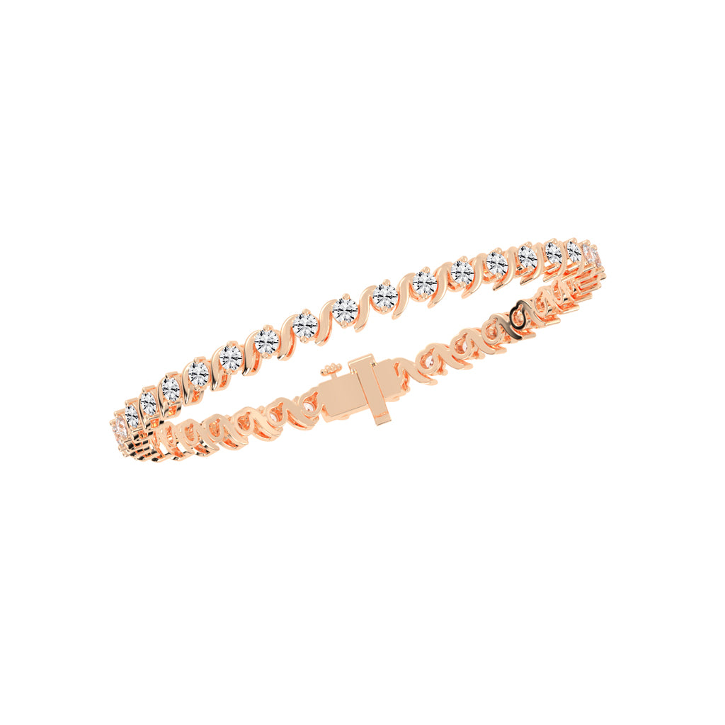 Zuri Shared Setting Round Cut Fancy Lab Diamond Bracelet