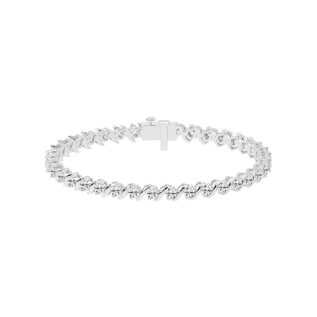 Zuri Shared Setting Round Cut Fancy Lab Diamond Bracelet