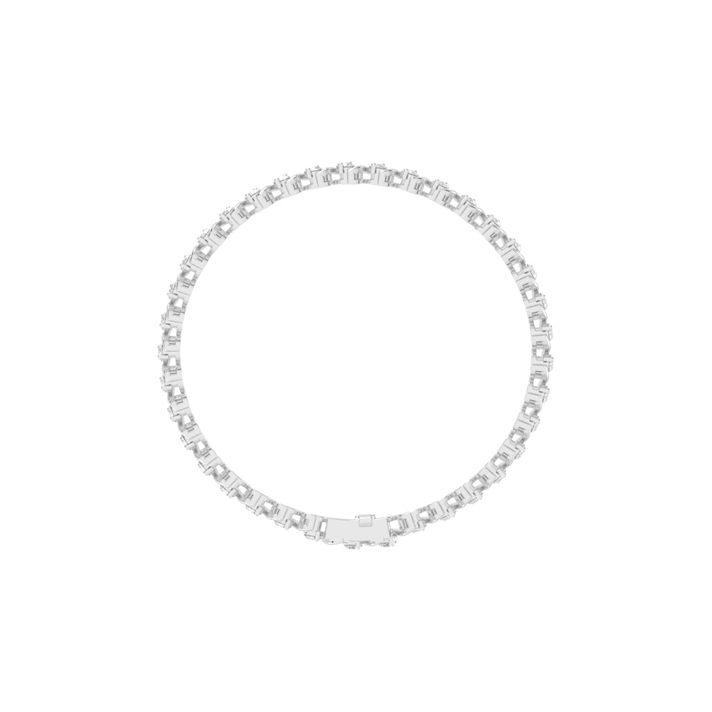 Zuri Shared Setting Round Cut Fancy Lab Diamond Bracelet