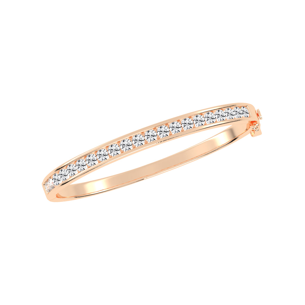 Celina Beaded Round Cut Kada Lab Diamond Bracelet