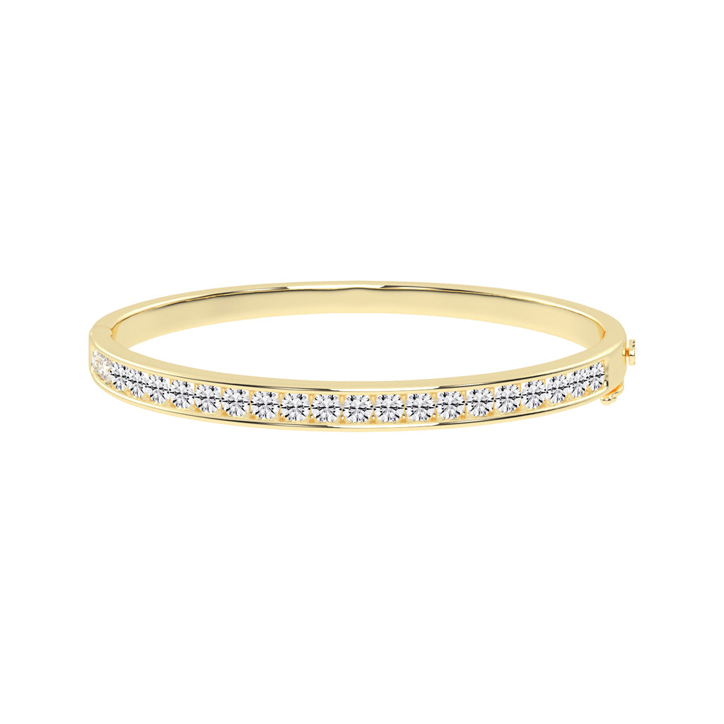 Celina Beaded Round Cut Kada Lab Diamond Bracelet